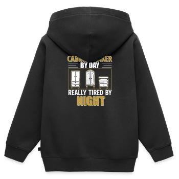 Really Tired By Night Armoires Artisans - Sweat Premium à capuche zippé enfant bio - noir - Dos - AI Model Kid Male (0cm)