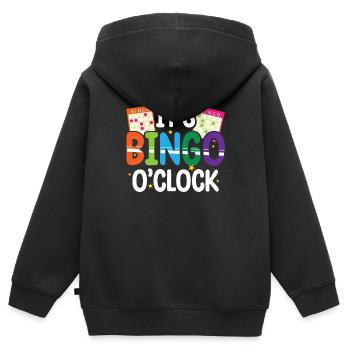 Bingo Caller Es ist Bingo O Clock Lustiges Bingo - Kinder Premium Organic Zip Hoodie - Schwarz - Hinten - AI Model Kid Male (0cm)