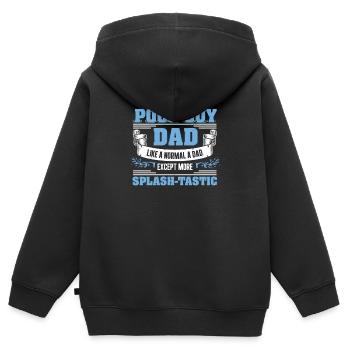 Pool Guy Dad Splash-Tastic Funny Pool Guy Service - Sweat Premium à capuche zippé enfant bio - noir - Dos - AI Model Kid Male (0cm)