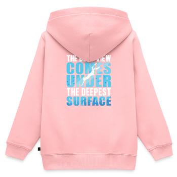 Beste Sicht unter der tiefsten Oberfläche, - Kinder Premium Organic Zip Hoodie - Rosa - Hinten - AI Model Kid Female (0cm)