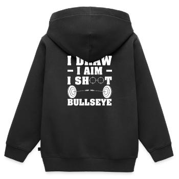 I Draw Funny Archery Shooting Competition For - Kids Premium Organic Zip-up Hoodie - black - Back - AI Model Kid Male (0cm)