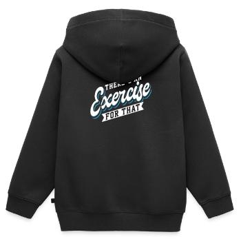 Physiothérapeute | Aide aux exercices - Sweat Premium à capuche zippé enfant bio - noir - Dos - AI Model Kid Male (0cm)