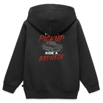 Speichern Sie einen Pickup Ride Ein Redneck - Kinder Premium Organic Zip Hoodie - Schwarz - Hinten - AI Model Kid Male (0cm)