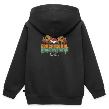 Inspirierende Anerkennung für Diagnostiker Ein - Kinder Premium Organic Zip Hoodie - Schwarz - Hinten - AI Model Kid Male (0cm)