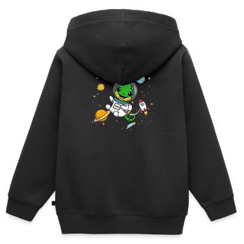 Caméléon - Sweat Premium à capuche zippé enfant bio - noir - Dos - AI Model Kid Male (0cm)