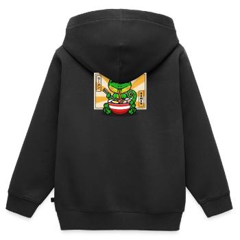 Caméléon - Sweat Premium à capuche zippé enfant bio - noir - Dos - AI Model Kid Male (0cm)