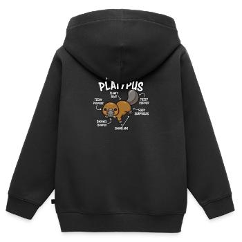 Schnabeltier - Kinder Premium Organic Zip Hoodie - Schwarz - Hinten - AI Model Kid Male (0cm)