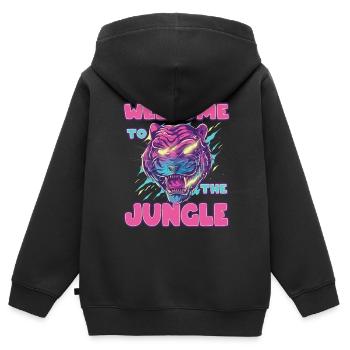 Tiger. Willkommen im Dschungel - Kinder Premium Organic Zip Hoodie - Schwarz - Hinten - AI Model Kid Male (0cm)