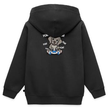 Weimaraner - Kinder Premium Organic Zip Hoodie - Schwarz - Hinten - AI Model Kid Male (0cm)