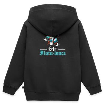 Sir Flatu-Lance Lustiges Ritterspiel Lance Buhurt - Kinder Premium Organic Zip Hoodie - Schwarz - Hinten - AI Model Kid Male (0cm)