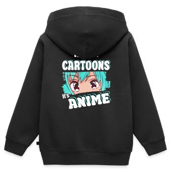 Anime ce n’est pas un dessin animé - Sweat Premium à capuche zippé enfant bio - noir - Dos - AI Model Kid Male (0cm)