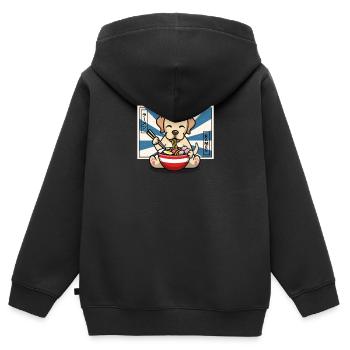 Gelbes Labor - Kinder Premium Organic Zip Hoodie - Schwarz - Hinten - AI Model Kid Male (0cm)