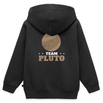 Team Pluto Awesome Zwergplanet Astronomie - Kinder Premium Organic Zip Hoodie - Schwarz - Hinten - AI Model Kid Male (0cm)