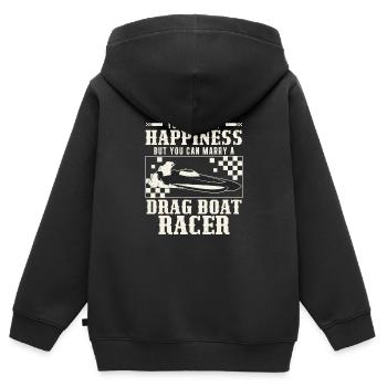Vous ne pouvez pas acheter le bonheur mais vous - Sweat Premium à capuche zippé enfant bio - noir - Dos - AI Model Kid Male (0cm)