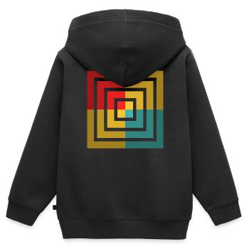 Optical illusion - Kids Premium Organic Zip-up Hoodie - black - Back - AI Model Kid Male (0cm)