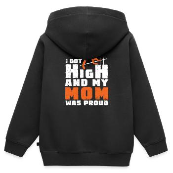 Je me suis défoncé et ma mère était fière de - Sweat Premium à capuche zippé enfant bio - noir - Dos - AI Model Kid Male (0cm)