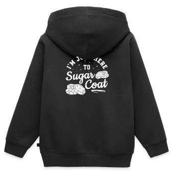 Lustiger Zuckermantel zum Dekorieren von Keksen, - Kinder Premium Organic Zip Hoodie - Schwarz - Hinten - AI Model Kid Male (0cm)