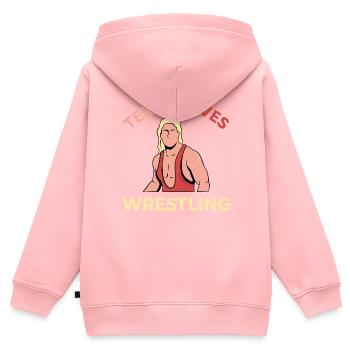 Conception de lutte au Texas pour les fiers fans du Texas - Sweat Premium à capuche zippé enfant bio - rose - Dos - AI Model Kid Female (0cm)
