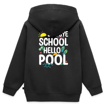 Bye Bye School Hello Pool Teacher Squad Student - Kids Premium Organic Zip-up Hoodie - black - Back - AI Model Kid Male (0cm)