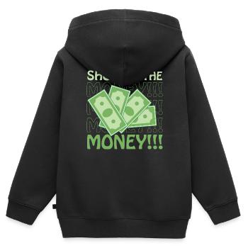 Show Money Design für gut verdienende Berufstätige - Kinder Premium Organic Zip Hoodie - Schwarz - Hinten - AI Model Kid Male (0cm)
