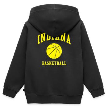 Indiana Basketball - Kinder Premium Organic Zip Hoodie - Schwarz - Hinten - AI Model Kid Male (0cm)