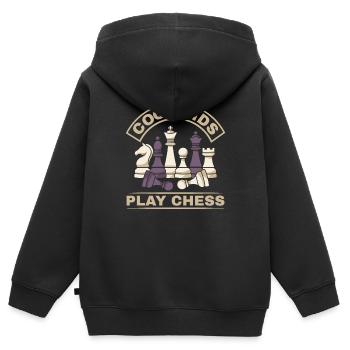 Les enfants cool jouent aux échecs - Sweat Premium à capuche zippé enfant bio - noir - Dos - AI Model Kid Male (0cm)