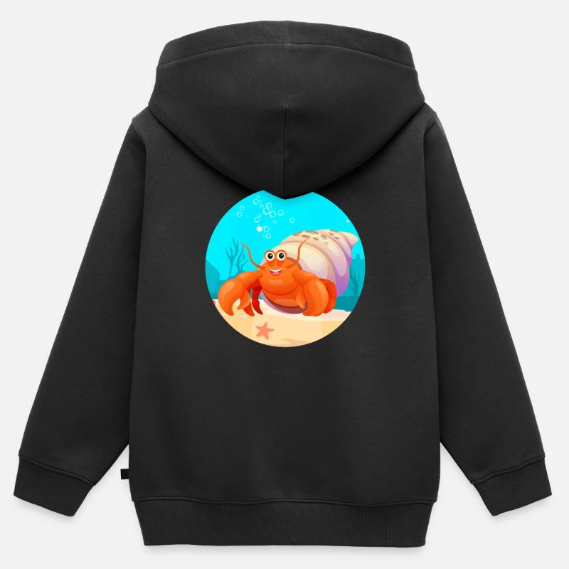 le bernard-l'hermite l'ermite - Sweat Premium à capuche zippé enfant bio - noir