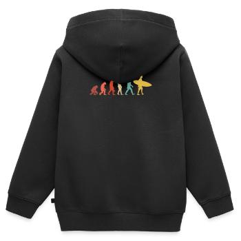 Évolution Du Surf - Sweat Premium à capuche zippé enfant bio - noir - Dos - AI Model Kid Male (0cm)