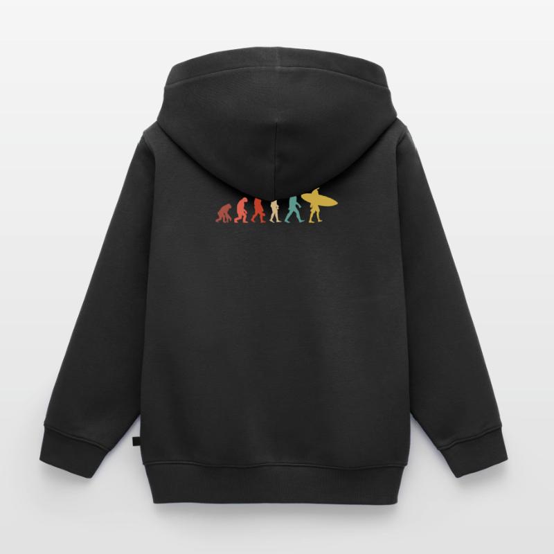 Évolution Du Surf Sweat Premium à capuche zippé enfant bio