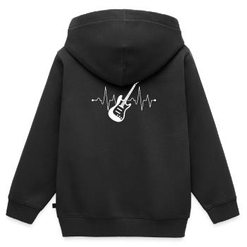 Le Fréquence Cardiaque D'un Guitariste - Sweat Premium à capuche zippé enfant bio - noir - Dos - AI Model Kid Male (0cm)