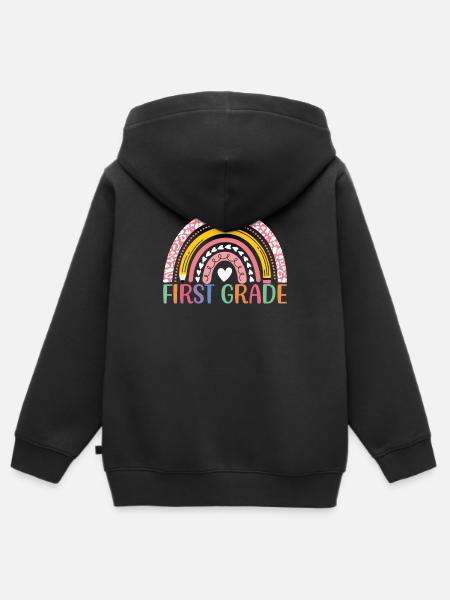 Erste Klasse - Kinder Premium Organic Zip Hoodie - Schwarz