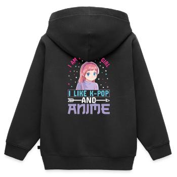 Koreanische K-Pop Musik Pop Geschenk Korea Musik - Kinder Premium Organic Zip Hoodie - Schwarz - Hinten - AI Model Kid Male (0cm)