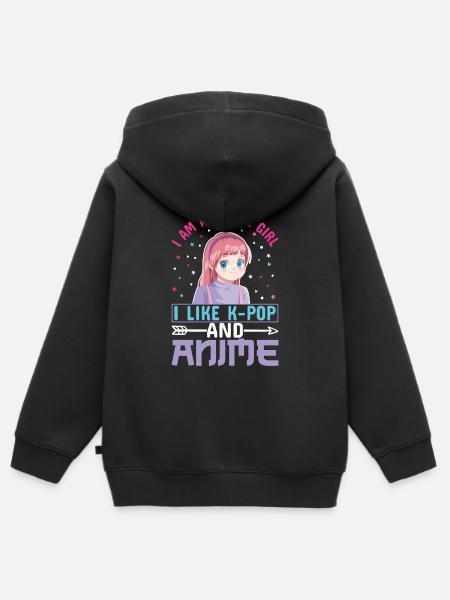 K-pop Coréen Musique Pop Cadeau Corée Musique - Hoodie Premium med dragkedja barn ekologisk - svart