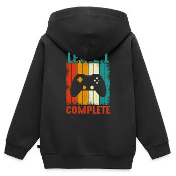 1st Wedding Anniversary - Vintage Retro Level - Kids Premium Organic Zip-up Hoodie - black - Back - AI Model Kid Male (0cm)