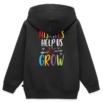 Fehler helfen uns zu wachsen - Kinder Premium Organic Zip Hoodie - Schwarz - Hinten - AI Model Kid Male (0cm)