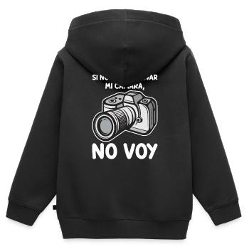 Si Je Ne Peux Pas Apporter Ma Caméra - Sweat Premium à capuche zippé enfant bio - noir - Dos - AI Model Kid Male (0cm)