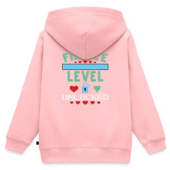 Freigeschaltetes Verlobten-Level - Kinder Premium Organic Zip Hoodie - Rosa - Hinten - AI Model Kid Female (0cm)