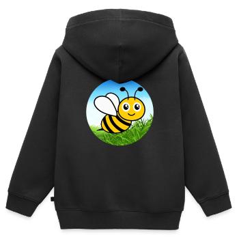 Abeille - Sweat Premium à capuche zippé enfant bio - noir - Dos - AI Model Kid Male (0cm)