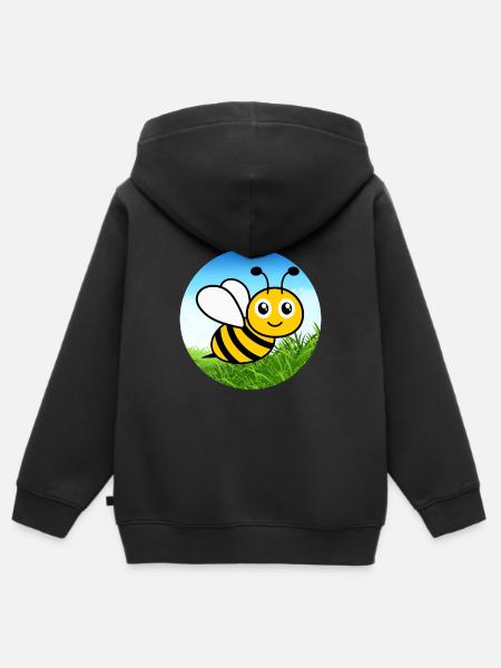 Bee - Kids Premium Organic Zip-up Hoodie - black