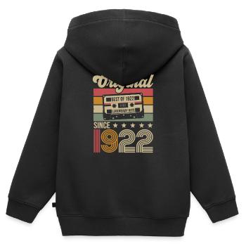 Vintage Geburtstag Original Geschenkidee 1922 - Kinder Premium Organic Zip Hoodie - Schwarz - Hinten - AI Model Kid Male (0cm)