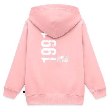 1991 Limitierte Auflage - Kinder Premium Organic Zip Hoodie - Rosa - Hinten - AI Model Kid Female (0cm)