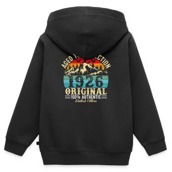 Aged to perfection 1926 Original - Kids Premium Organic Zip-up Hoodie - black - Back - AI Model Kid Male (0cm)