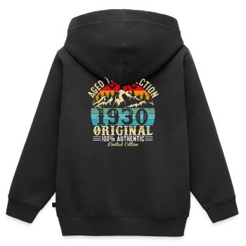 Aged to perfection 1930 Original - Kids Premium Organic Zip-up Hoodie - black - Back - AI Model Kid Male (0cm)