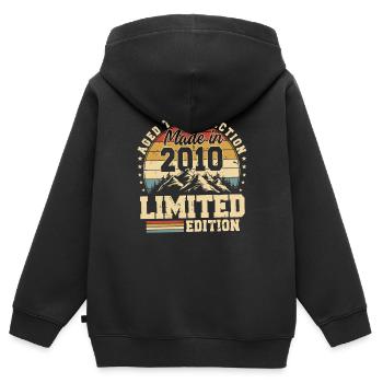 Aged to perfection Made in 2010 - Kids Premium Organic Zip-up Hoodie - black - Back - AI Model Kid Male (0cm)