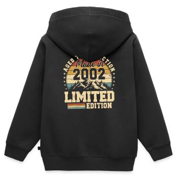 Aged to perfection Made in 2002 - Kids Premium Organic Zip-up Hoodie - black - Back - AI Model Kid Male (0cm)