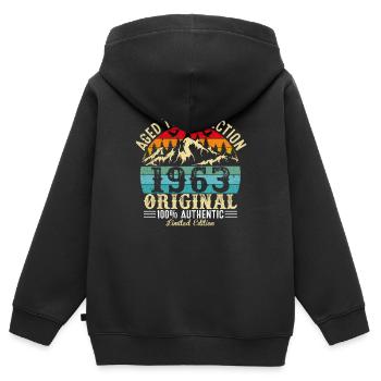 Aged to perfection 1963 original - Kids Premium Organic Zip-up Hoodie - black - Back - AI Model Kid Male (0cm)