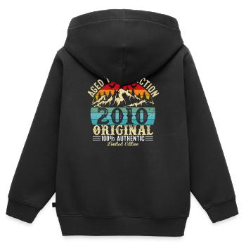 Aged to perfection 2010 Original - Kids Premium Organic Zip-up Hoodie - black - Back - AI Model Kid Male (0cm)