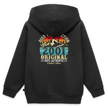 Aged to perfection 2001 Original - Kids Premium Organic Zip-up Hoodie - black - Back - AI Model Kid Male (0cm)