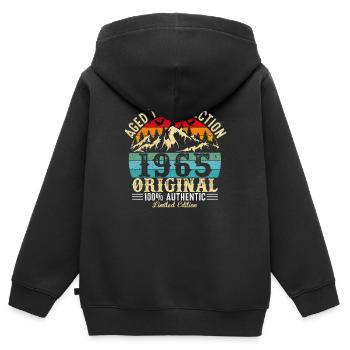 Aged to perfection 1965 original - Kids Premium Organic Zip-up Hoodie - black - Back - AI Model Kid Male (0cm)