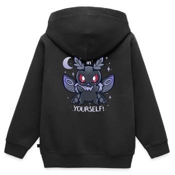 Glaube an dich selbst - Kinder Premium Organic Zip Hoodie - Schwarz - Hinten - AI Model Kid Male (0cm)